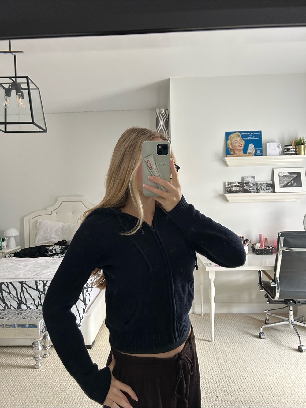 Brandy Melville Blue Zip Hoodie Jacket